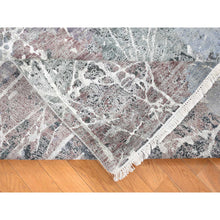 Load image into Gallery viewer, 7&#39;7&quot;x10&#39;1&quot; Faded Gray, Hand Knotted, Broken Persian Design, Silk With Textured Wool, Oriental Rug FWR482280