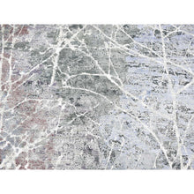 Load image into Gallery viewer, 7&#39;7&quot;x10&#39;1&quot; Faded Gray, Hand Knotted, Broken Persian Design, Silk With Textured Wool, Oriental Rug FWR482280