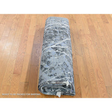 Load image into Gallery viewer, 7&#39;7&quot;x10&#39;1&quot; Faded Gray, Hand Knotted, Broken Persian Design, Silk With Textured Wool, Oriental Rug FWR482280