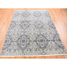 Load image into Gallery viewer, 7&#39;9&quot;x10&#39; Ivory, Hand Knotted, Wool And Silk, Geometric Mughal Design With Large Elements Oriental Rug FWR482292