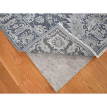Load image into Gallery viewer, 7&#39;10&quot;x10&#39;2&quot; Charcoal Gray, Silk With Textured Wool, Hand Knotted, Oushak Influence, Oriental Rug FWR482310