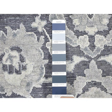 Load image into Gallery viewer, 7&#39;10&quot;x10&#39;2&quot; Charcoal Gray, Silk with Textured Wool, Hand Knotted, Oushak Influence, Oriental Rug FWR482310
