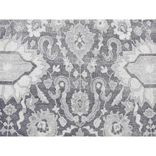 Load image into Gallery viewer, 7&#39;10&quot;x10&#39;2&quot; Charcoal Gray, Silk with Textured Wool, Hand Knotted, Oushak Influence, Oriental Rug FWR482310