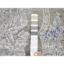 Load image into Gallery viewer, 8&#39;1&quot;x10&#39;4&quot; Taupe, Hi And Lo, Silk With Textured Wool, Hand Knotted, Transitional, Oriental Rug FWR482316