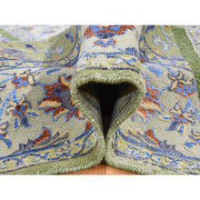 Load image into Gallery viewer, 7&#39;9&quot;x9&#39;10&quot; Forest Green, Broken Persian Tabriz With Rug On Top Of Rug Design, Silk With Textured Wool, Oriental Rug FWR482328
