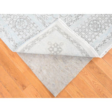 Load image into Gallery viewer, 8&#39;1&quot;x10&#39;5&quot; Light Blue, Hand-knotted, Mamluk Design, Pure Silk With Textured Wool, Oriental Rug FWR482346