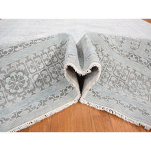 Load image into Gallery viewer, 8&#39;1&quot;x10&#39;5&quot; Light Blue, Hand-knotted, Mamluk Design, Pure Silk With Textured Wool, Oriental Rug FWR482346