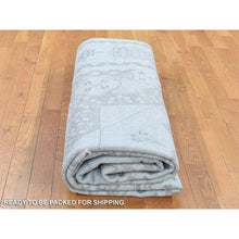 Load image into Gallery viewer, 8&#39;1&quot;x10&#39;5&quot; Light Blue, Hand-knotted, Mamluk Design, Pure Silk With Textured Wool, Oriental Rug FWR482346