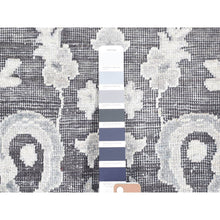 Load image into Gallery viewer, 7&#39;10&quot;x10&#39;4&quot; Gray, Silk With Textured Wool, Hand Knotted, Oushak Influence, Oriental Rug FWR482352