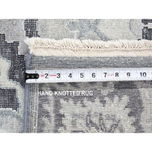 Load image into Gallery viewer, 7&#39;10&quot;x10&#39;4&quot; Gray, Silk With Textured Wool, Hand Knotted, Oushak Influence, Oriental Rug FWR482352