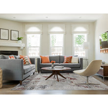 Load image into Gallery viewer, 8&#39;2&quot;x10&#39;3&quot; Beige, Broken Tulip Design, Silk with Textured Wool, Hand Knotted Oriental Rug FWR482364