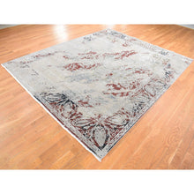 Load image into Gallery viewer, 8&#39;2&quot;x10&#39;3&quot; Beige, Broken Tulip Design, Silk with Textured Wool, Hand Knotted Oriental Rug FWR482364