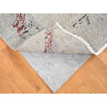 Load image into Gallery viewer, 8&#39;2&quot;x10&#39;3&quot; Beige, Broken Tulip Design, Silk with Textured Wool, Hand Knotted Oriental Rug FWR482364