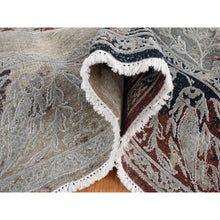 Load image into Gallery viewer, 8&#39;2&quot;x10&#39;3&quot; Beige, Broken Tulip Design, Silk with Textured Wool, Hand Knotted Oriental Rug FWR482364