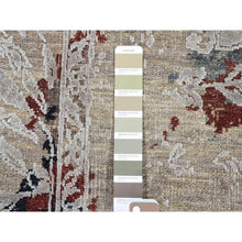 Load image into Gallery viewer, 8&#39;2&quot;x10&#39;3&quot; Beige, Broken Tulip Design, Silk with Textured Wool, Hand Knotted Oriental Rug FWR482364