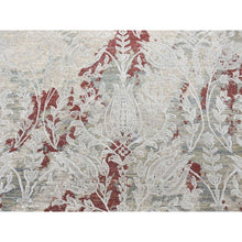 Load image into Gallery viewer, 8&#39;2&quot;x10&#39;3&quot; Beige, Broken Tulip Design, Silk with Textured Wool, Hand Knotted Oriental Rug FWR482364