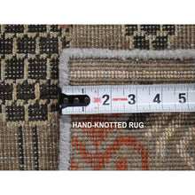 Load image into Gallery viewer, 2&#39;2&quot;x2&#39;2&quot; Mocha Brown, Zero Pile, Khotan and Samarkand Design, Sample Fragment, Pure Wool, Hand Knotted Oriental Rug FWR482394