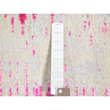 Load image into Gallery viewer, 2&#39;x3&#39;2&quot; Ivory And Pink, Cardiac Design, Silk With Textured Wool, Modern, Hand Knotted, Mat, Oriental Rug FWR482466