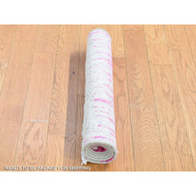 Load image into Gallery viewer, 2&#39;x3&#39;2&quot; Ivory And Pink, Cardiac Design, Silk With Textured Wool, Modern, Hand Knotted, Mat, Oriental Rug FWR482466