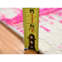 Load image into Gallery viewer, 2&#39;x3&#39;2&quot; Ivory And Pink, Cardiac Design, Silk With Textured Wool, Modern, Hand Knotted, Mat, Oriental Rug FWR482466