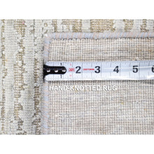 Load image into Gallery viewer, 2&#39;x3&#39; Light Beige, Silk With Textured Wool, Modern Design, Hand Knotted, Mat, Oriental Rug FWR482490