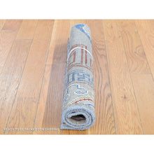 Load image into Gallery viewer, 2&#39;2&quot;x2&#39;2&quot; Beige, Zero Pile, Khotan Design, 100% Wool, Hand Knotted, Sample Fragment, Oriental Rug FWR482526