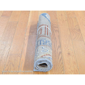 2'2"x2'2" Beige, Zero Pile, Khotan Design, 100% Wool, Hand Knotted, Sample Fragment, Oriental Rug FWR482526