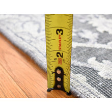 Load image into Gallery viewer, 2&#39;1&quot;x2&#39;1&quot; Gray, Silk with Textured Wool, Hand Knotted, Oushak Influence, Sample Fragment, Oriental Rug FWR482532