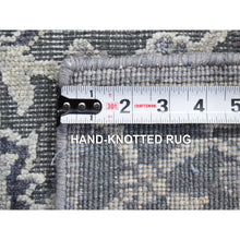 Load image into Gallery viewer, 2&#39;1&quot;x2&#39;1&quot; Gray, Silk with Textured Wool, Hand Knotted, Oushak Influence, Sample Fragment, Oriental Rug FWR482532