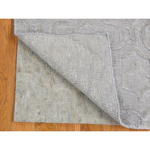 Load image into Gallery viewer, 2&#39;x2&#39;10&quot; Gray, Modern Design, Silk With Textured Wool, Hand Knotted, Mat, Oriental Rug FWR482538