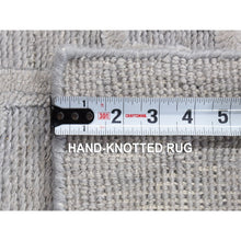 Load image into Gallery viewer, 2&#39;x2&#39;10&quot; Gray, Modern Design, Silk With Textured Wool, Hand Knotted, Mat, Oriental Rug FWR482538