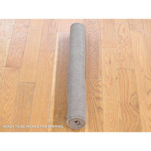 Load image into Gallery viewer, 2&#39;1&quot;x3&#39; Mocha Brown, Wool and Plant Based Silk, Modern Chevron Design, Hand Loomed, Mat Oriental Rug FWR482562