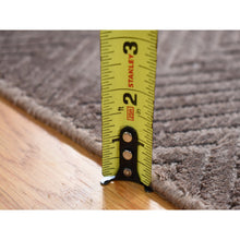 Load image into Gallery viewer, 2&#39;1&quot;x3&#39; Mocha Brown, Wool And Plant Based Silk, Modern Chevron Design, Hand Loomed, Mat Oriental Rug FWR482562