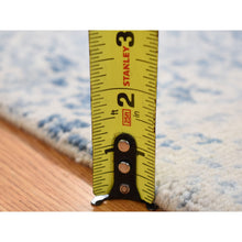 Load image into Gallery viewer, 2&#39;x3&#39;2&quot; Light Gray With Touches Of Blue, Modern Design, 100% Wool, Hand Knotted, Mat Oriental Rug FWR482568