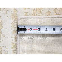 Load image into Gallery viewer, 2&#39;x3&#39; Ivory, Modern Design, Pure Silk With Textured Wool, Hand Knotted, Mat Oriental Rug FWR482580