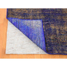 Load image into Gallery viewer, 8&#39;9&quot;x12&#39; Purple With Gold, Modern Design, Sari Silk, Hand Knotted, Oriental Rug FWR482676