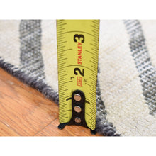 Load image into Gallery viewer, 9&#39;x12&#39; Ivory, Roman Key Squares Design, Hand Knotted, Pure Silk With Textured Wool, Modern, Oriental Rug FWR482682