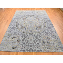 Load image into Gallery viewer, 9&#39;x12&#39; Silver Gray, The Maharaja Design, Silk With Textured Wool Hand Knotted, Oriental Rug FWR482706