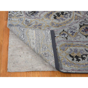 9'x12' Silver Gray, The Maharaja Design, Silk With Textured Wool Hand Knotted, Oriental Rug FWR482706