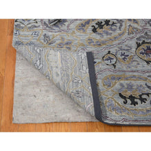 Load image into Gallery viewer, 9&#39;x12&#39; Silver Gray, The Maharaja Design, Silk With Textured Wool Hand Knotted, Oriental Rug FWR482706