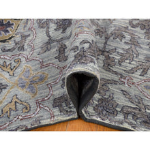 Load image into Gallery viewer, 9&#39;x12&#39; Silver Gray, The Maharaja Design, Silk With Textured Wool Hand Knotted, Oriental Rug FWR482706