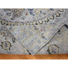 Load image into Gallery viewer, 9&#39;x12&#39; Silver Gray, The Maharaja Design, Silk With Textured Wool Hand Knotted, Oriental Rug FWR482706