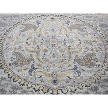 Load image into Gallery viewer, 9&#39;x12&#39; Silver Gray, The Maharaja Design, Silk With Textured Wool Hand Knotted, Oriental Rug FWR482706