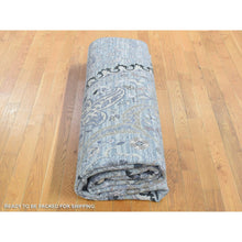 Load image into Gallery viewer, 9&#39;x12&#39; Silver Gray, The Maharaja Design, Silk With Textured Wool Hand Knotted, Oriental Rug FWR482706