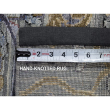 Load image into Gallery viewer, 9&#39;x12&#39; Silver Gray, The Maharaja Design, Silk With Textured Wool Hand Knotted, Oriental Rug FWR482706
