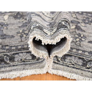 9'1"x12'3" Silver Gray, Peshawar With Sultanabad All Over Design, Hand Knotted, Pure Wool Oriental Rug FWR482712