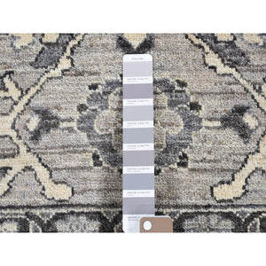 9'1"x12'3" Silver Gray, Peshawar With Sultanabad All Over Design, Hand Knotted, Pure Wool Oriental Rug FWR482712
