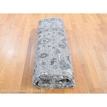 Load image into Gallery viewer, 9&#39;1&quot;x12&#39;3&quot; Silver Gray, Peshawar With Sultanabad All Over Design, Hand Knotted, Pure Wool Oriental Rug FWR482712