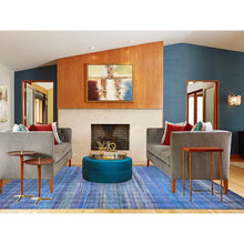 Load image into Gallery viewer, 9&#39;x12&#39;2&quot; Colorful, Modern Leaf Design, Sari Silk and Textured Wool Hand Knotted, Oriental Rug FWR482718