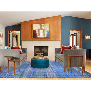 9'x12'2" Colorful, Modern Leaf Design, Sari Silk and Textured Wool Hand Knotted, Oriental Rug FWR482718